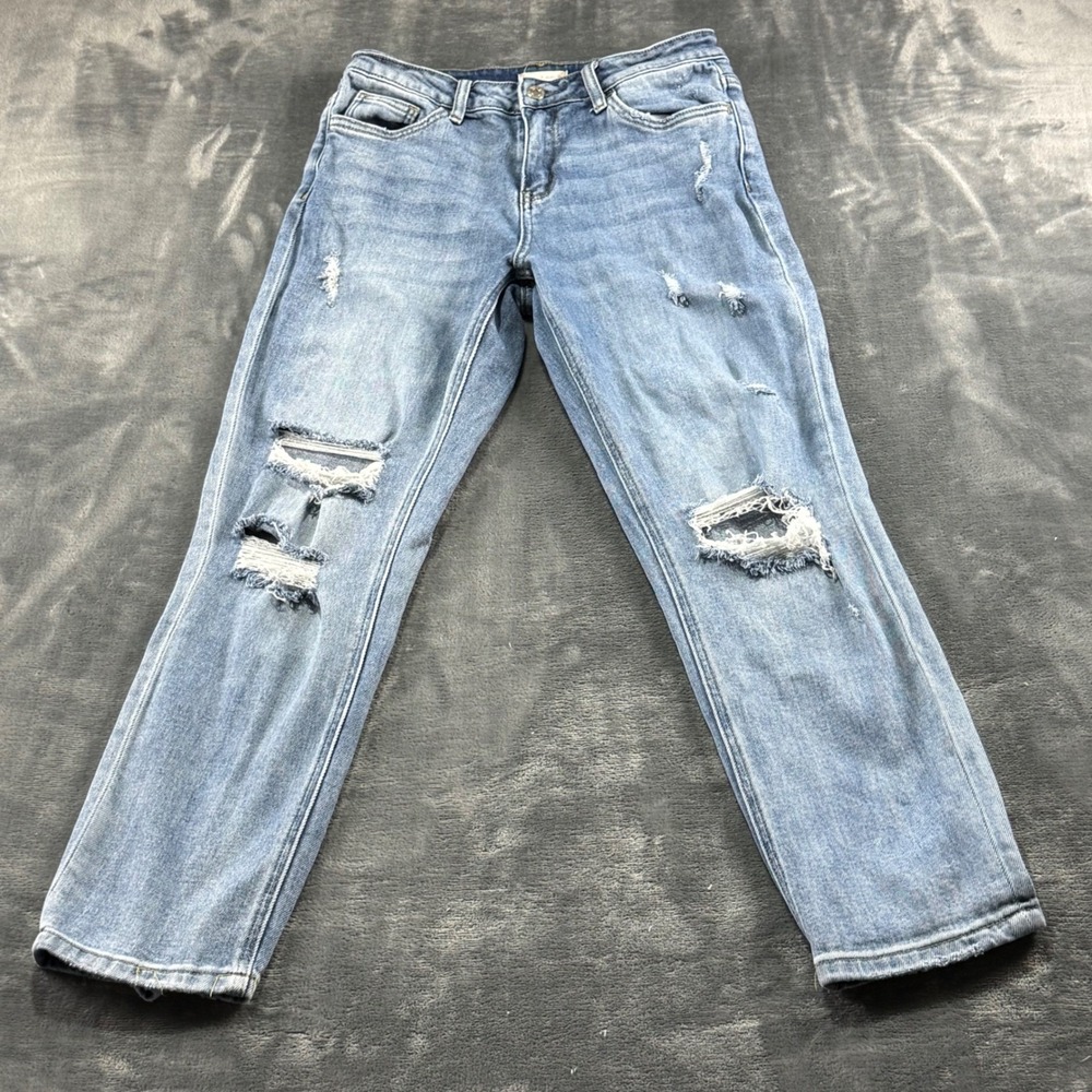 Altar'd State Vervet Distressed Straight Leg Jeans Light Wash Size 27 V2116YHC